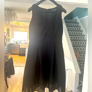 Black lace flare dress